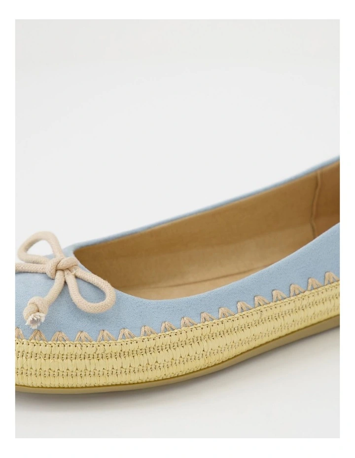 Marrina Pale Blue Microsuede Ballet Flats image 5