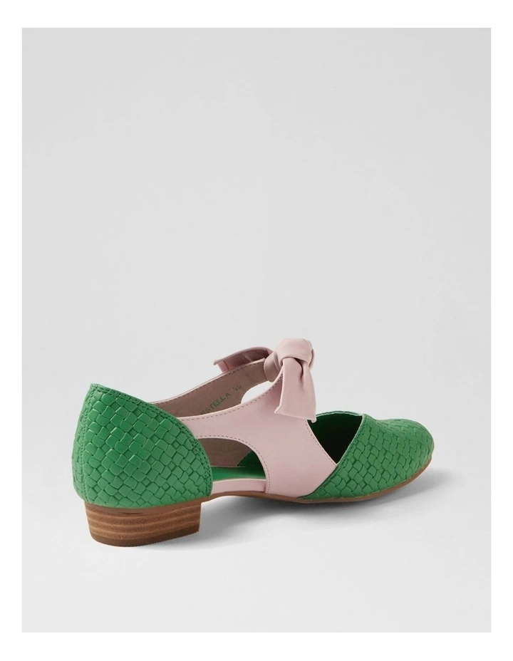 Estella Green Weave Lilac Emboss Flat Shoes image 3