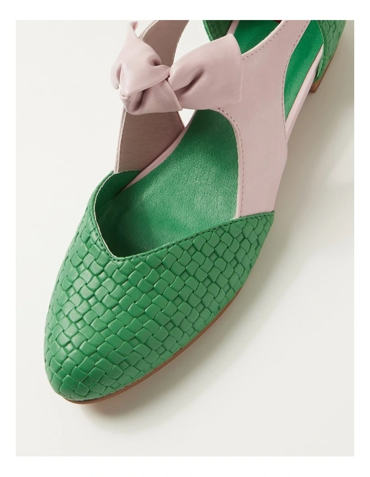 Estella Green Weave Lilac Emboss Flat Shoes image 4
