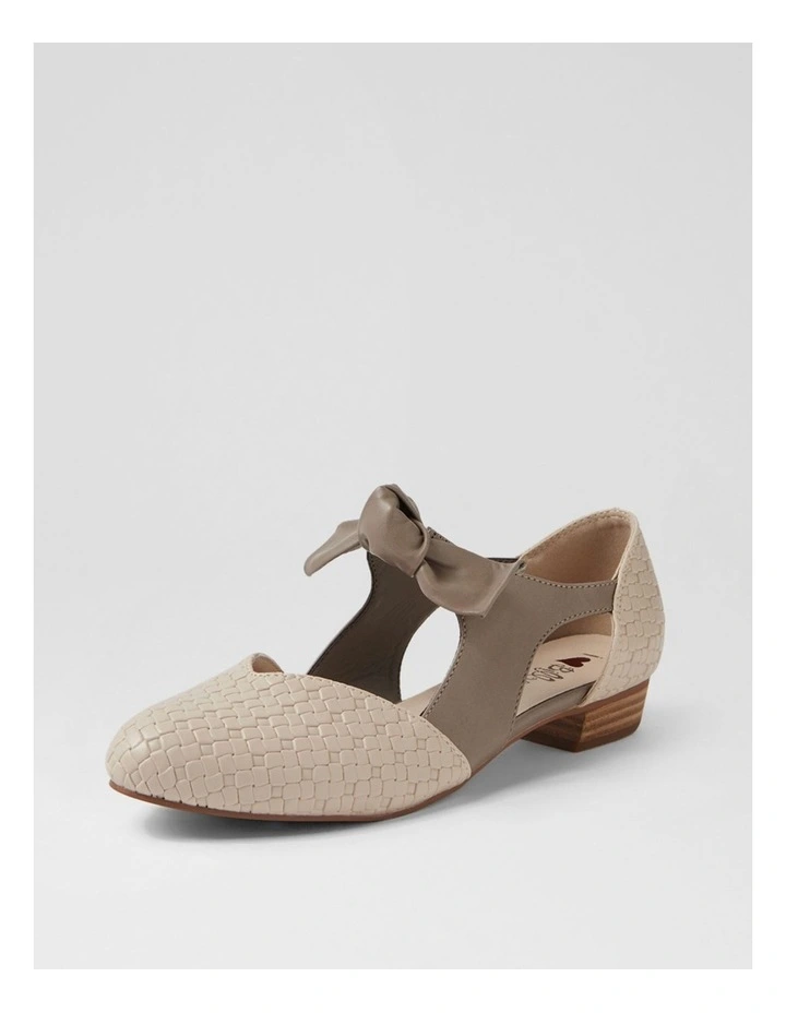 Estella Putty Taupe Embossed Flat Shoes image 2