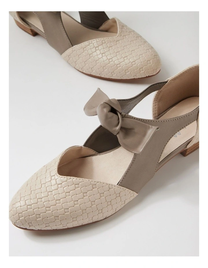 Estella Putty Taupe Embossed Flat Shoes image 5