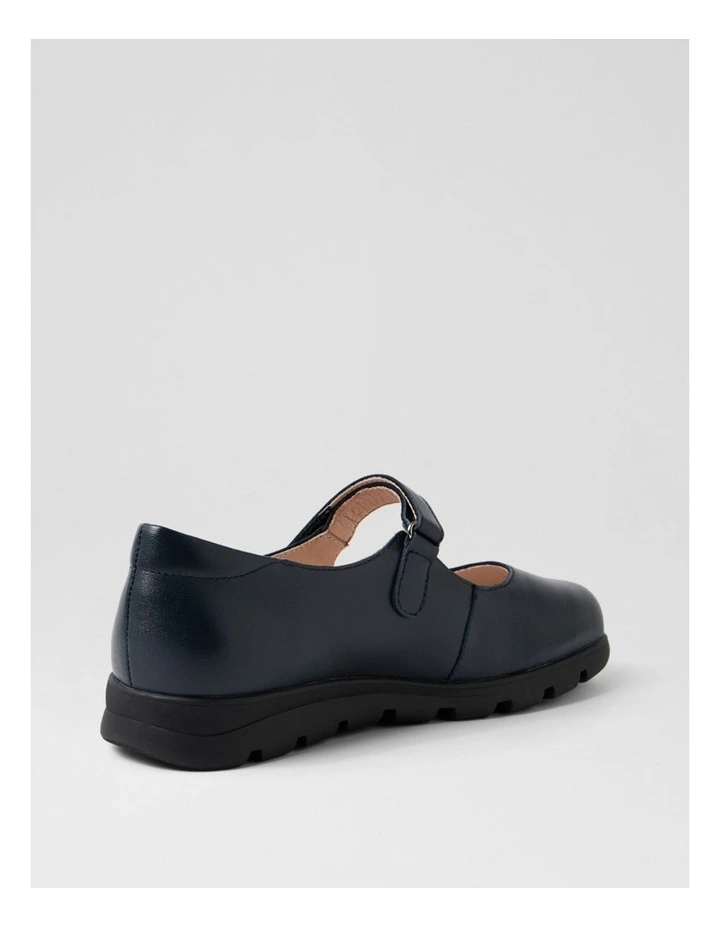 Brimley Navy Leather Flat Shoes image 3