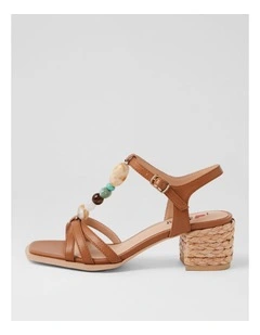 Balini Tan Block Heel Sandals