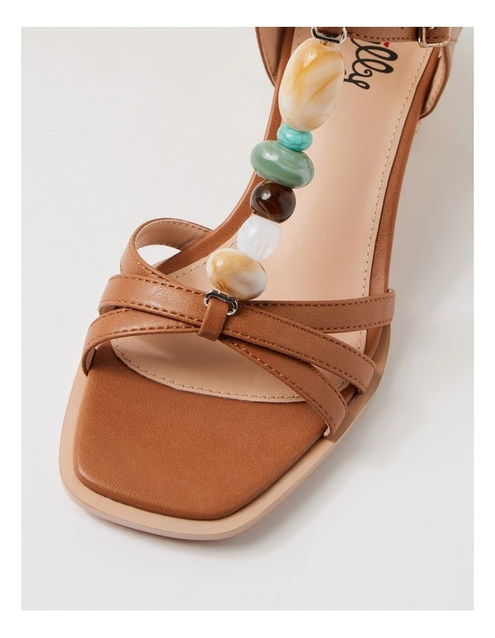 Balini Tan Block Heel Sandals image 4