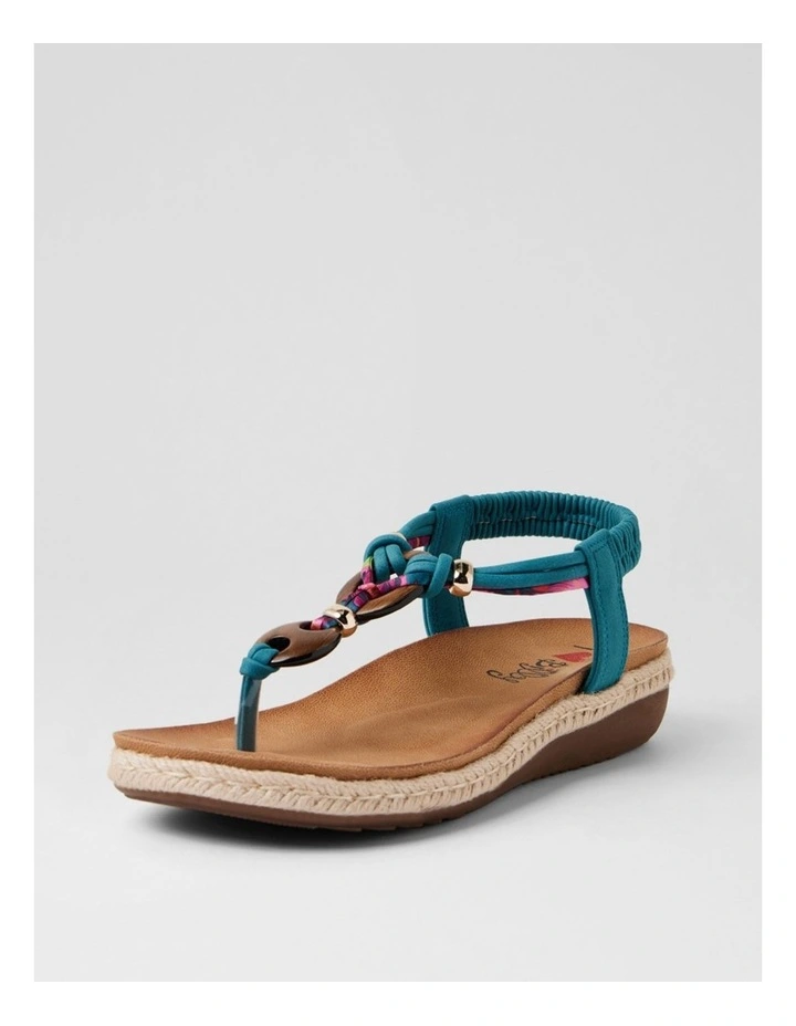 Liggy Teal Nubuck Pu Thongs image 2
