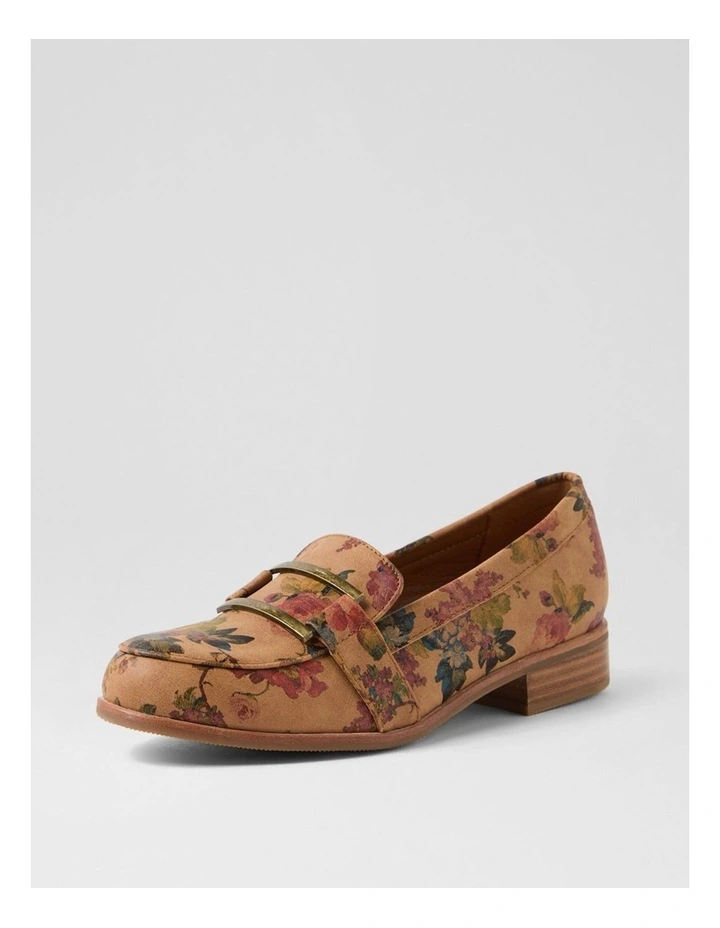 Hisho Tan Flower Hatch Loafers image 2