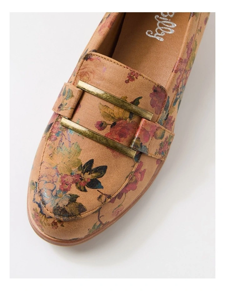 Hisho Tan Flower Hatch Loafers image 4