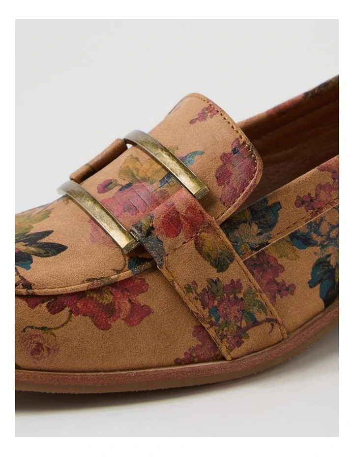 Hisho Tan Flower Hatch Loafers image 5