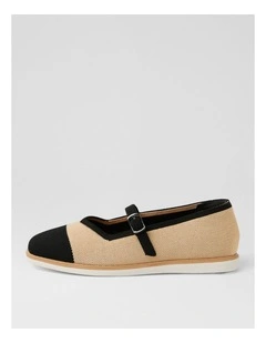 Futile Black Natural Knit Mary Janes