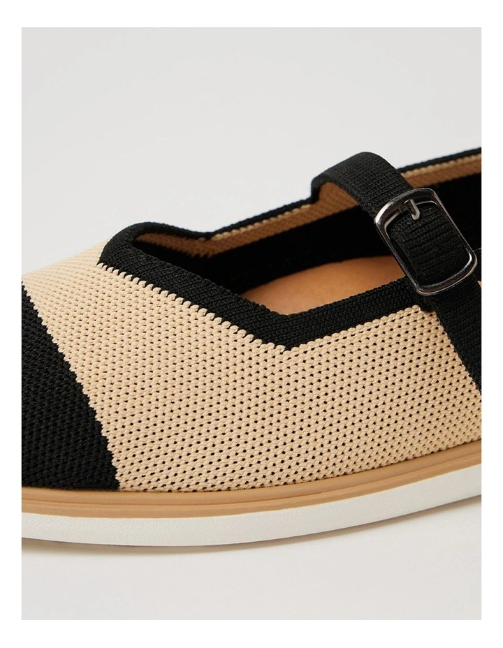 Futile Black Natural Knit Mary Janes image 5