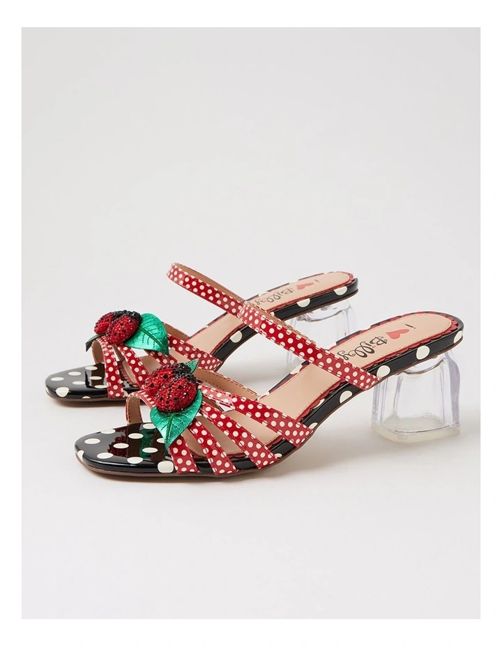 Yayyay Red White Spot Patent Pu Mules image 5