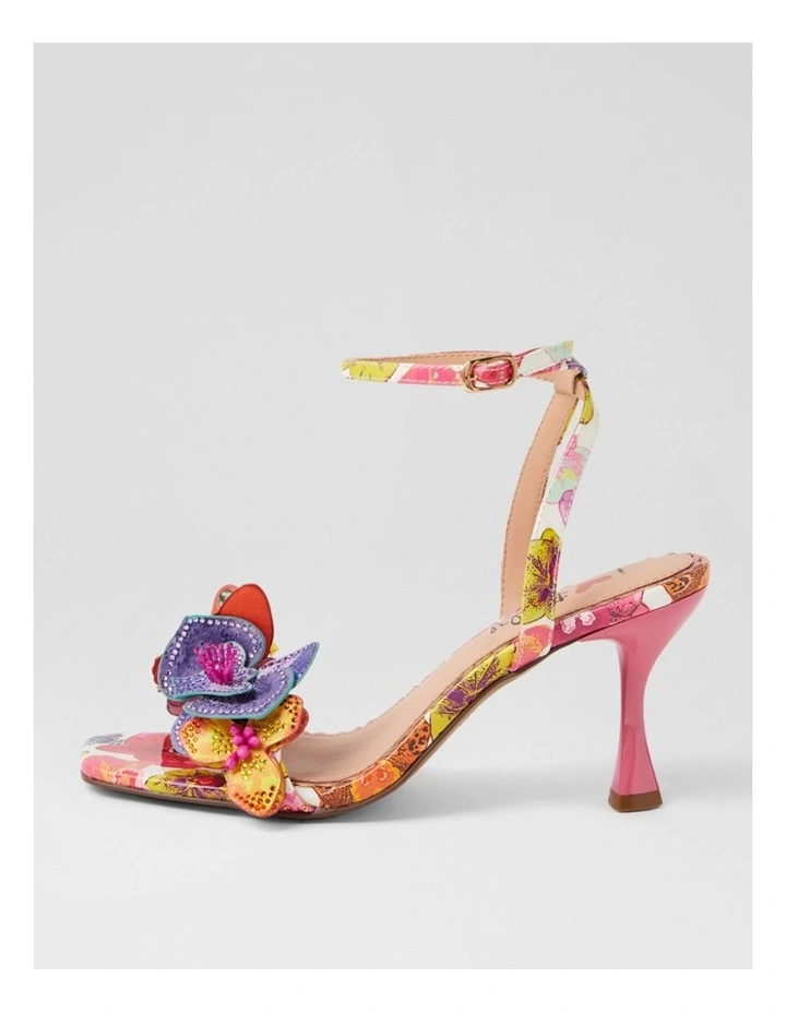 Zoloni Orchid Print Patent Pu Sandals image 1
