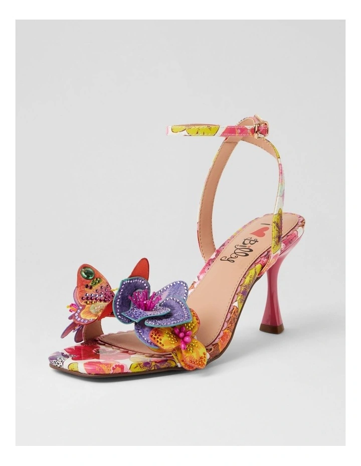 Zoloni Orchid Print Patent Pu Sandals image 2