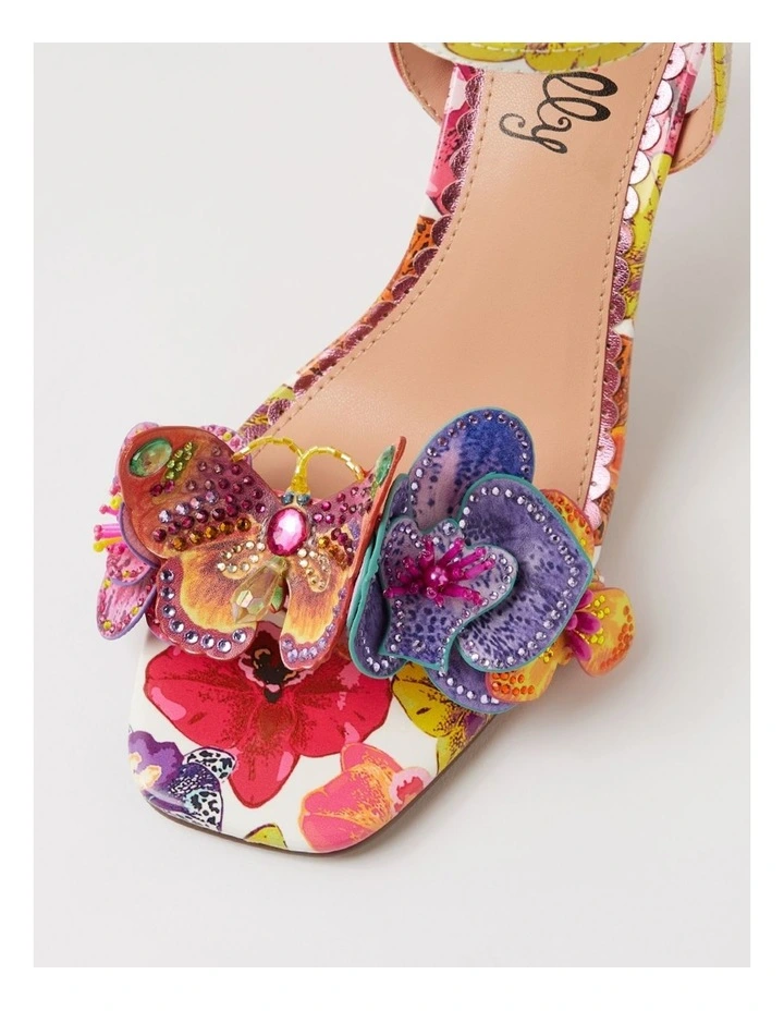 Zoloni Orchid Print Patent Pu Sandals image 4