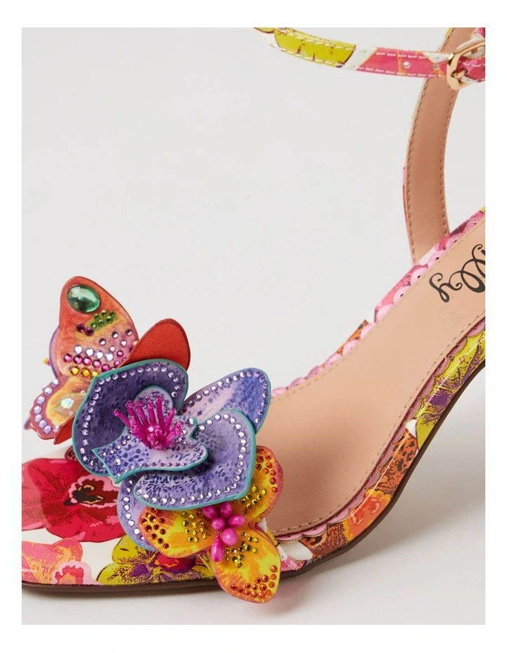 Zoloni Orchid Print Patent Pu Sandals image 5