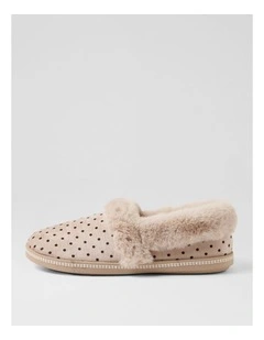 Slipon Beige Spot Velvet Slippers
