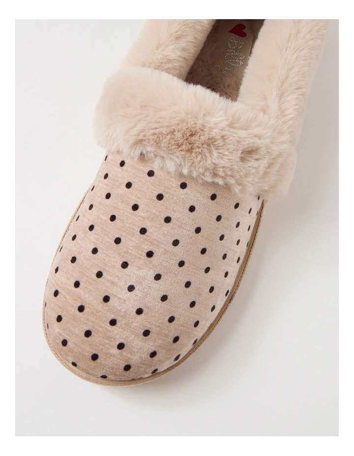 Slipon Beige Spot Velvet Slippers image 4