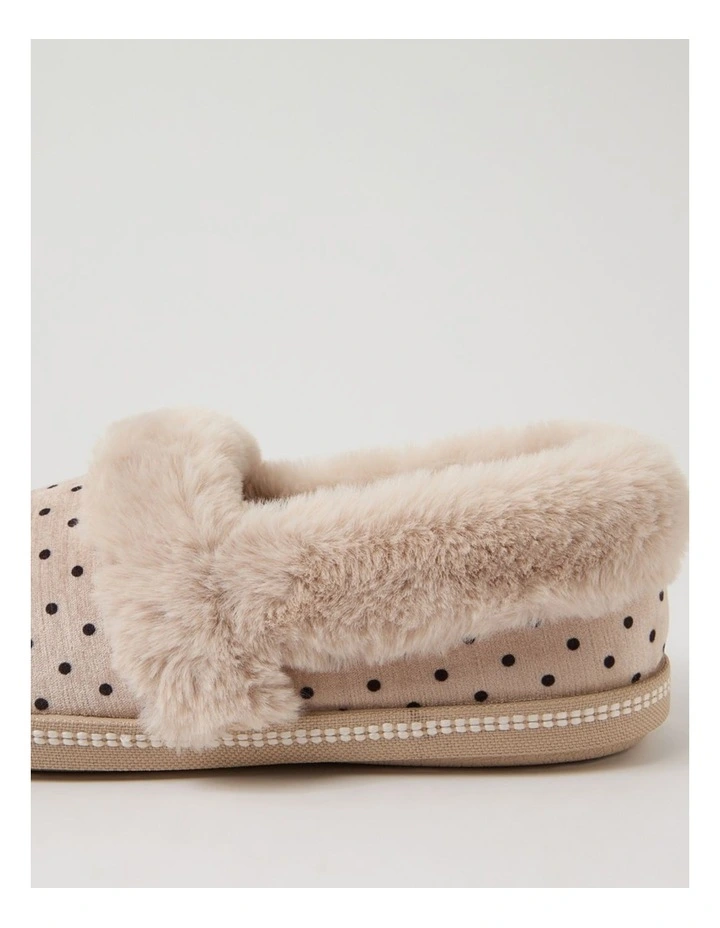 Slipon Beige Spot Velvet Slippers image 5