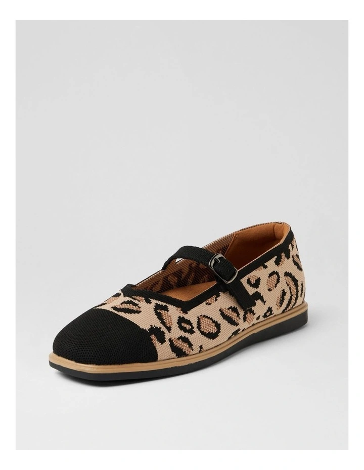 Futile Black Leopard Knit Mary Janes image 2