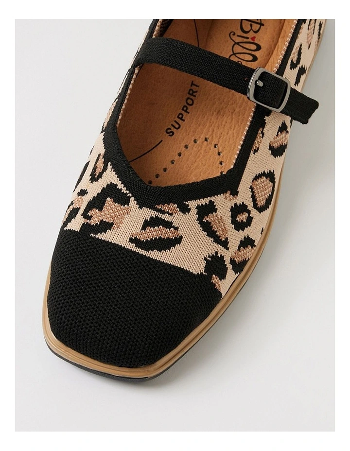 Futile Black Leopard Knit Mary Janes image 4