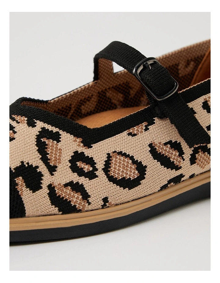 Futile Black Leopard Knit Mary Janes image 5