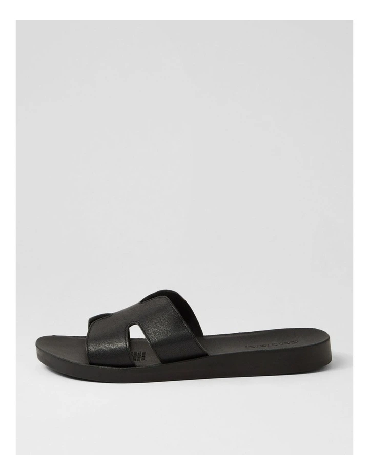 Nokker Black Leather Slides image 1