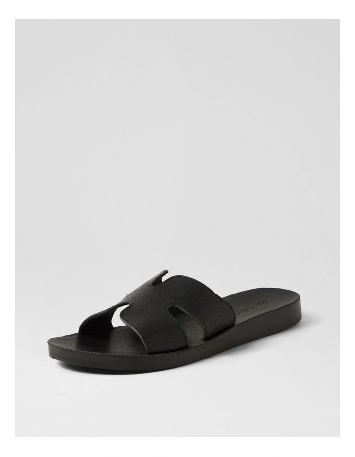 Nokker Black Leather Slides image 2