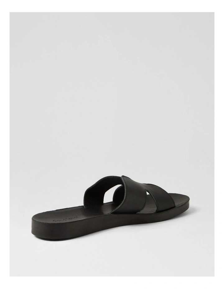 Nokker Black Leather Slides image 3