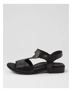 Coras Black Leather Sandals