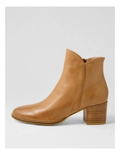 Mocker Tan Leather Ankle Boots