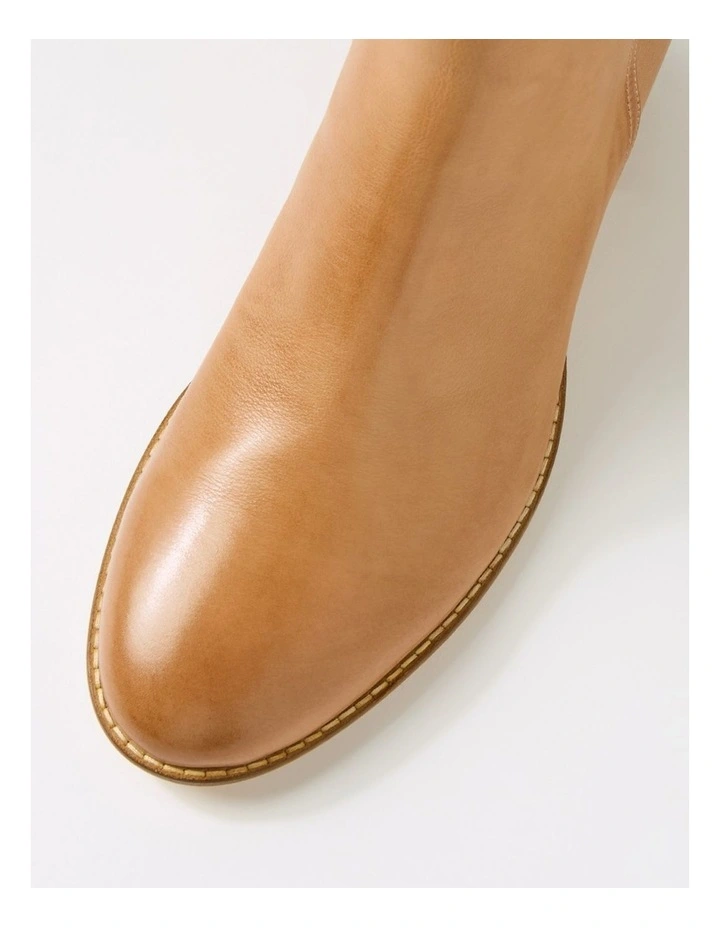 Mocker Tan Leather Ankle Boots image 4