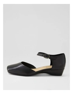 Remeai Black Leather Mary Jane Heels