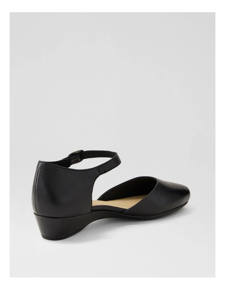 Remeai Black Leather Mary Jane Heels image 3