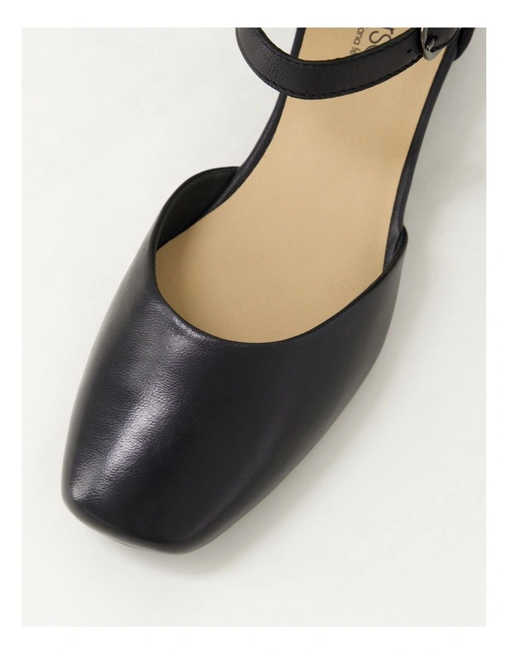 Remeai Black Leather Mary Jane Heels image 4