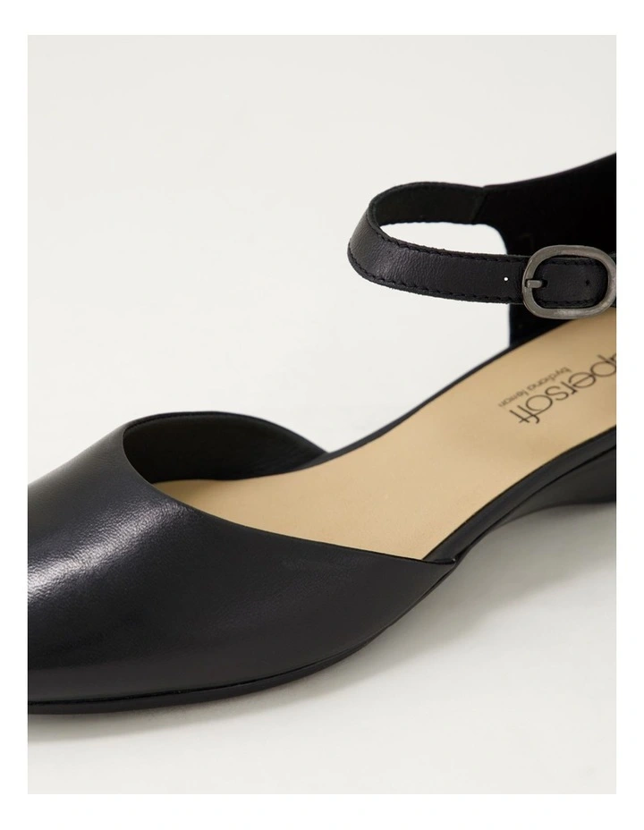 Remeai Black Leather Mary Jane Heels image 5