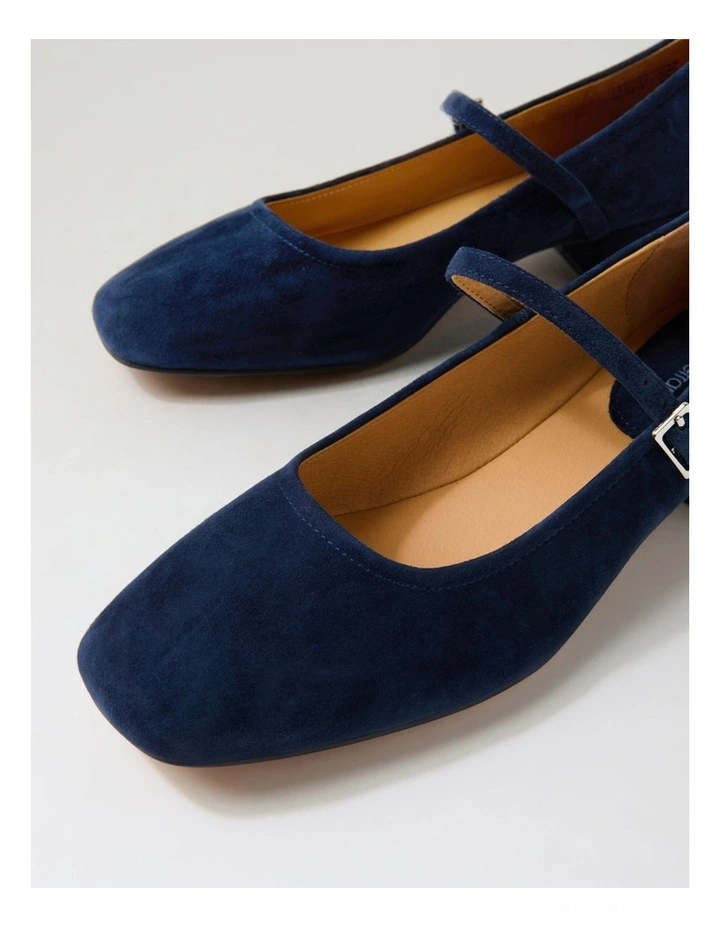 Islah Navy Suede Mary Jane Heels image 5