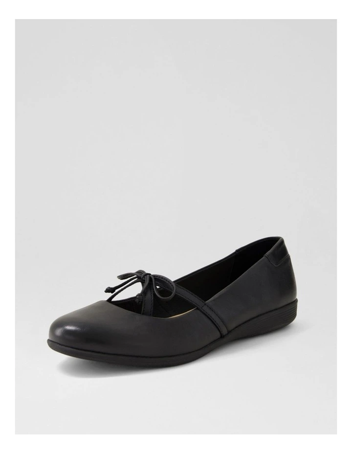 Harmoniey Black Leather Ballet Flats image 2