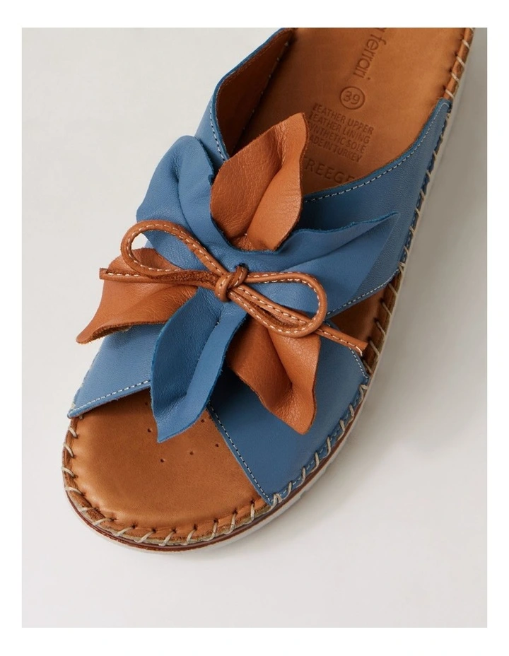 Intreege Denim Tan Leather Sandals image 4