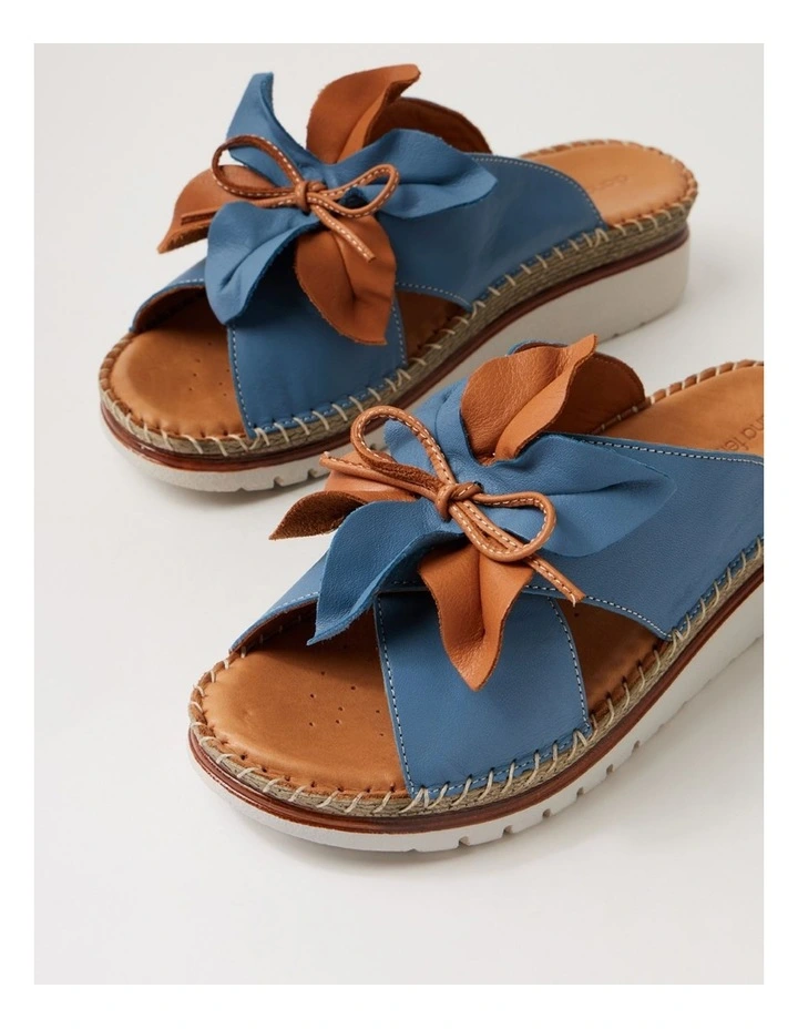 Intreege Denim Tan Leather Sandals image 5