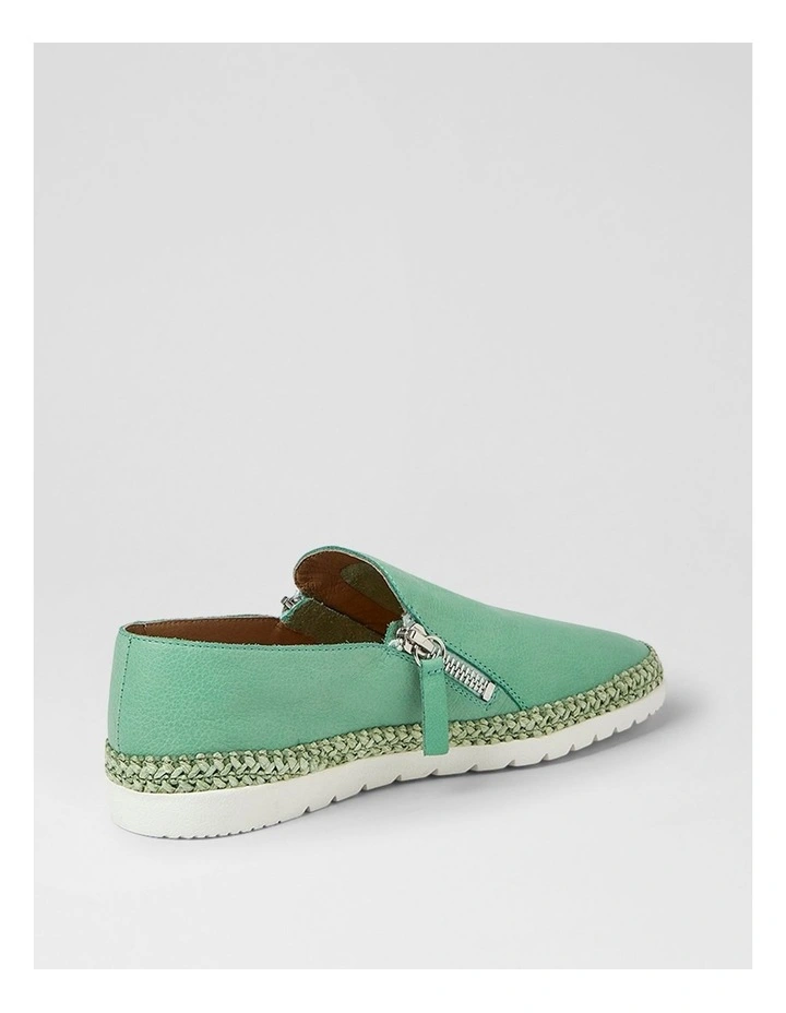 Ashli Green Weave Leather Slip-ons image 3