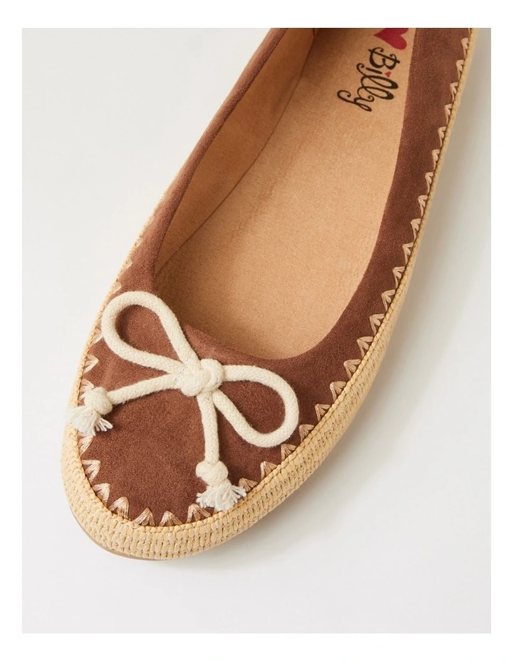 Marrina Light Taupe Microsuede Flat Shoes image 4