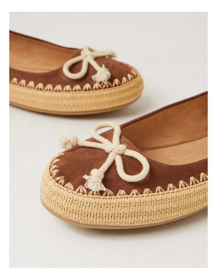 Marrina Light Taupe Microsuede Flat Shoes image 5