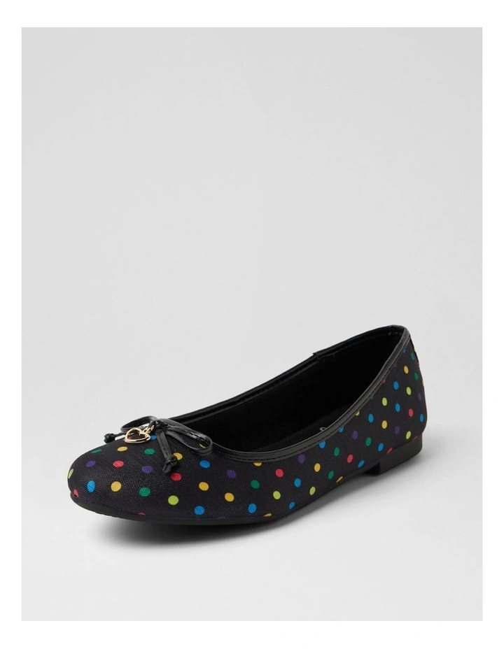 Dreamie Black Spot Fabric Flat Shoes image 2
