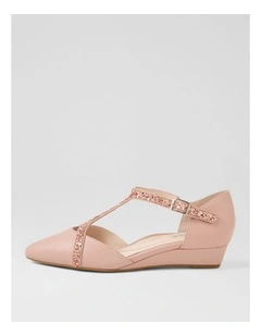 Ember Blush Leather Glitter Heels