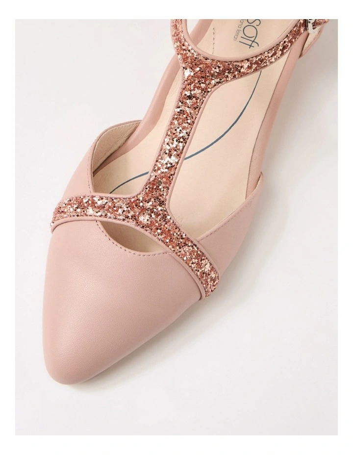 Ember Blush Leather Glitter Heels image 4