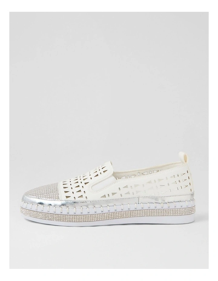 Tawqueet White Multi Flat Shoes image 1