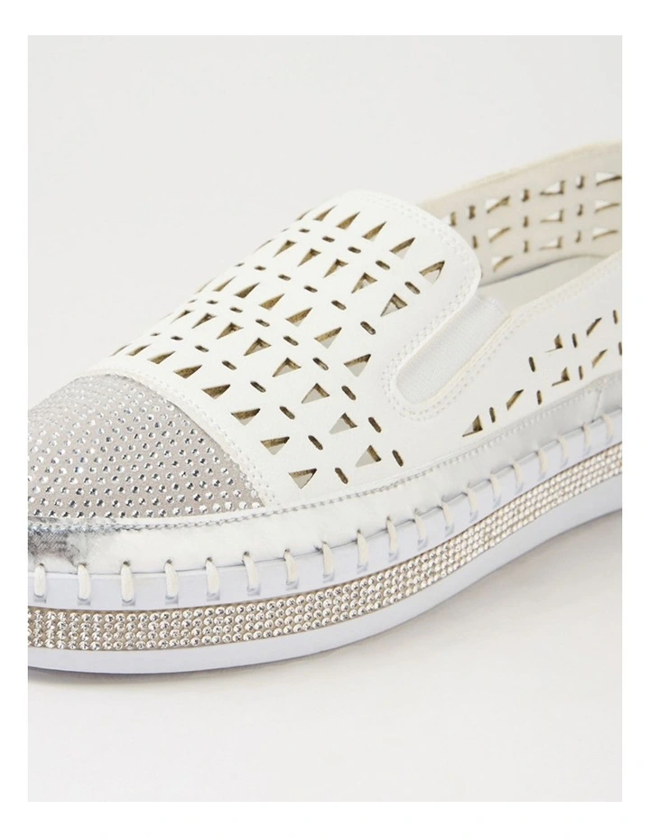 Tawqueet White Multi Flat Shoes image 5