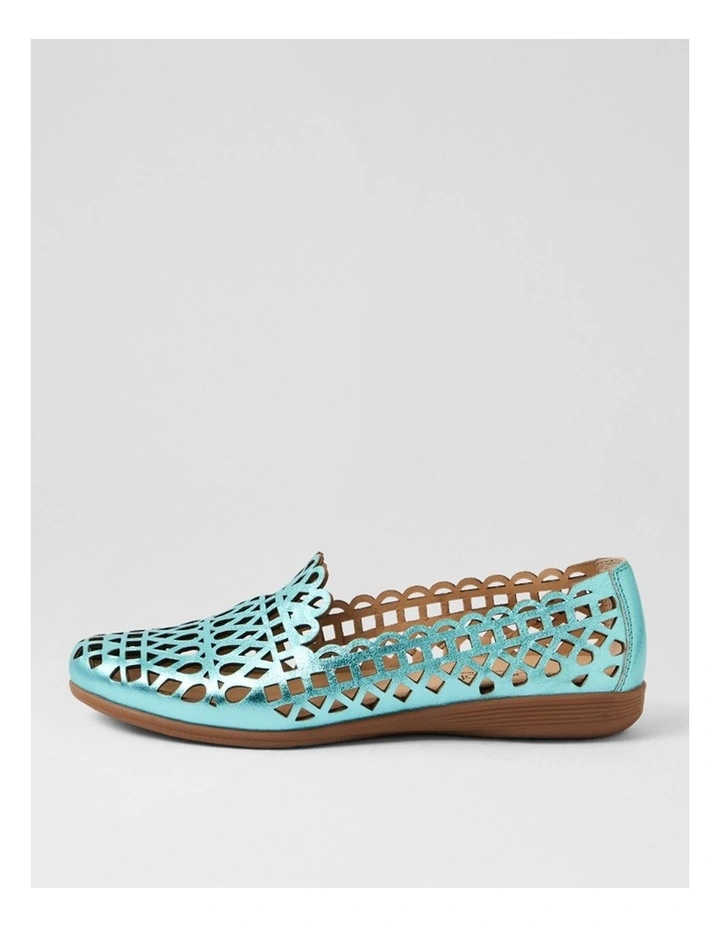 Hadelys Aqua Metallic Leather Loafers image 1