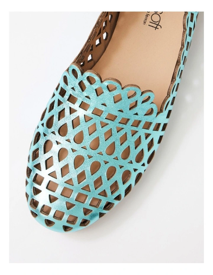 Hadelys Aqua Metallic Leather Loafers image 4