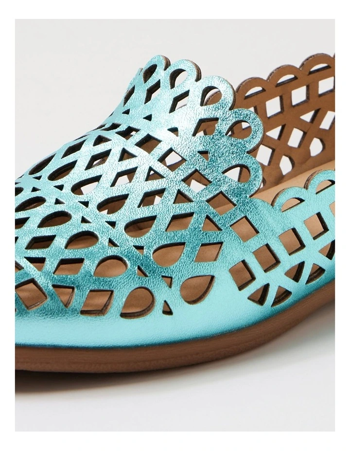 Hadelys Aqua Metallic Leather Loafers image 5
